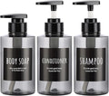 Empty Shampoo Bottles, Segbeauty 10.1oz Plastic Pump Dispenser Bottle, 3pcs 300ml Refillable Shampoo Pump Bottles for Shower, Grey Pump Bottles for Body Soap Shampoo Hair Conditioner Hotel Bathroom