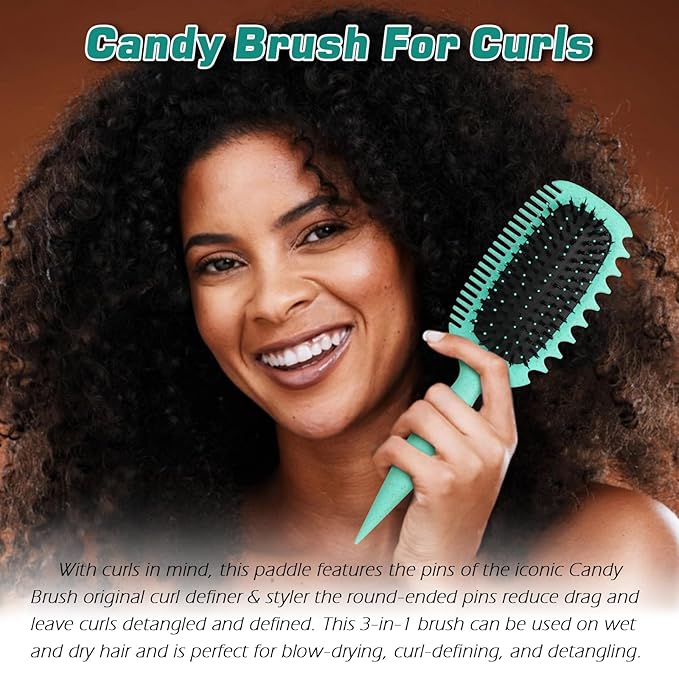 Candy Brush Curl Defining Hair Brush for Effortlessly Detangling Shaping and Styling Curls, Curl Brushes with EdgeLift for All Wet or Dry Hair Types for Women and Girl, Reduce Pulling and Frizzing