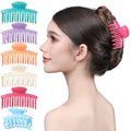 RC ROCHE 6 Pcs Double Claw Hair Clip Tooth Claw Clip Grip Tooth Jaw Clamps Thin Fine Hair Strong Hold No Slip Undo Clutchers for Women, Medium Pastel