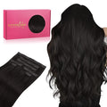 WENNALIFE Lace Seamless Clip in Hair Extensions Human Hair 7pcs Ultra Invisible 50% Thinner Seamless Clip Ins Natural Black Natural Remy Hair 22 inch