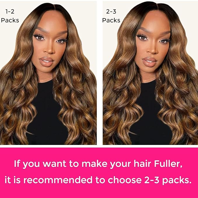 Lashey Seamless Clip in Hair Extensions Human Hair 18 Inch 110g 7pcs Body Wave Ombre Natural Black to Medium Auburn PU Clip in Hair Extensions for Women