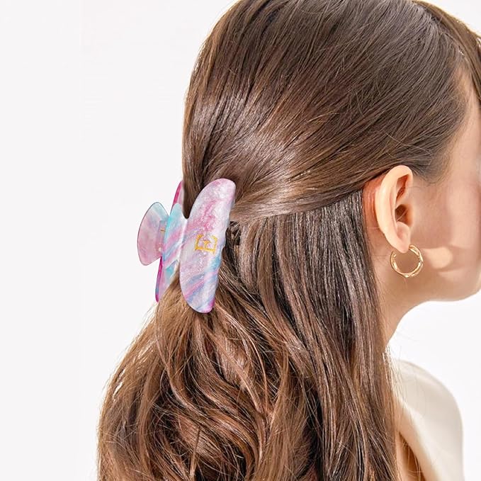 Personalized Hair Clips Hair Claws for Women - Elegant Hair Accessories for Women - Monogram Hair Claw Birthday Gifts for Her Bridesmaid Friend Sister Teacher Wife Grandma - Lavender,E