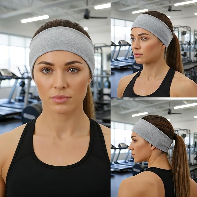 Thick Headbands for Women, 8 Pcs Non Slip Sports Elastic Head Bands for Women's Hair Soft Fabric Headbands Cotton Cloth Hair Bands Accessories for Washing Face Workouts Yoga Skincare Daily Use