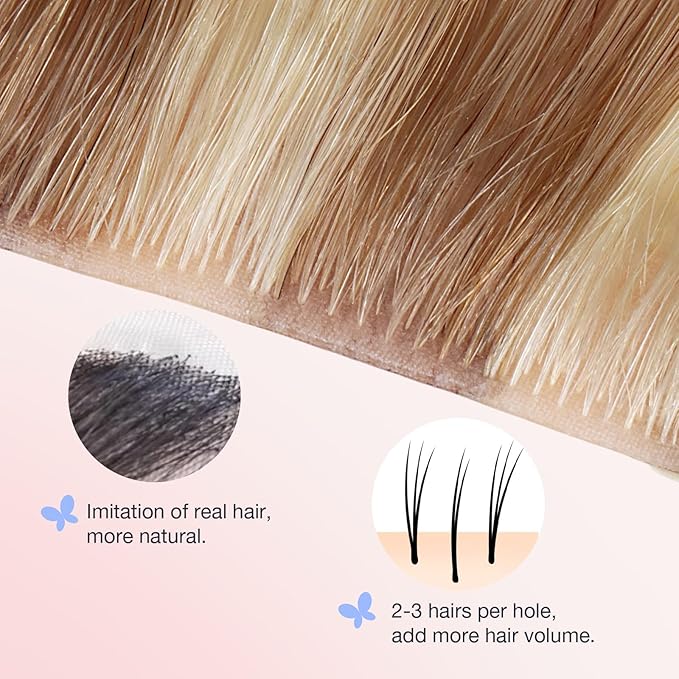 DOORES Invisible Clip in Hair Extensions 22 inch 150g 7pcs, Real Human Hair Invisi Edge Clip in Extensions, Virgin PU Clipins Straight Thickening, 16/22 Light Blonde Highlighted Golden Blonde