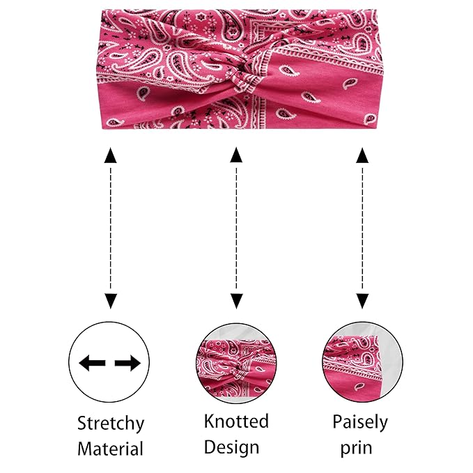 Soft skin-friendly anti-sweat anti-slip bandanna headband for women (G-6)