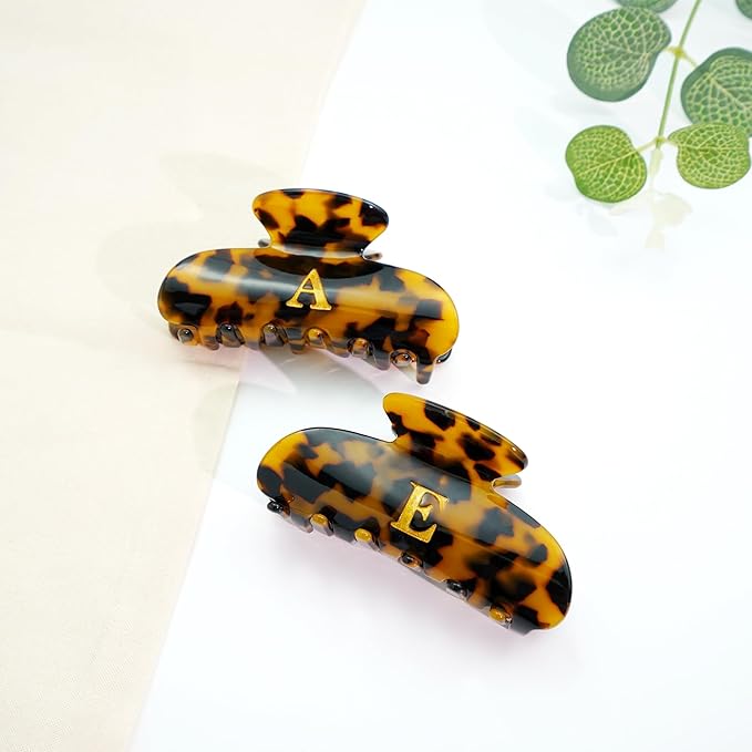 Initial Cute Hair Clips - Tortoise Shell Letter Elegant Hair Claw Clips, Glitter Claw Clips Durable Hair Clips, Wedding Gift, Bridesmaid Gifts, Birthday Gifts, Christmas Gift, Letter S