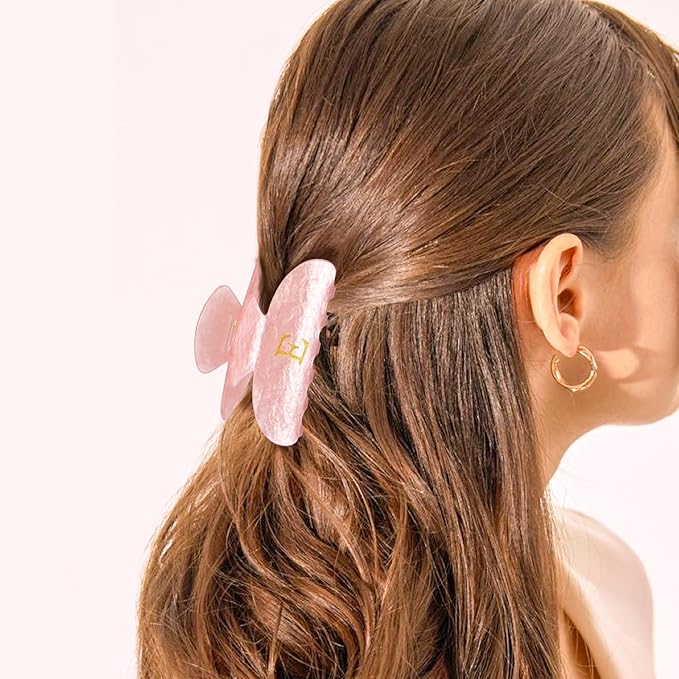 Retirement Gifts for Teacher Cute Hair Clips Initial Claw | Teacher Appreciation Gifts,Birthday Gifts | Gifts for Women - Pink,R