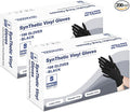 Disposable Gloves Small, Nitrile and Vinyl Blend Material Gloves, Latex Free 4 Mil 200 Pc Food Grade Glove for Cleaning, Food Prep, Hair Dye, Tattoo, Black