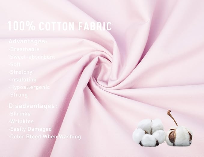 Sunflower Queen Pillowcases Set of 2, 100% Cotton Queen Pillow Cases 2, 20×30 inches Light Pink, Soft and Breathable