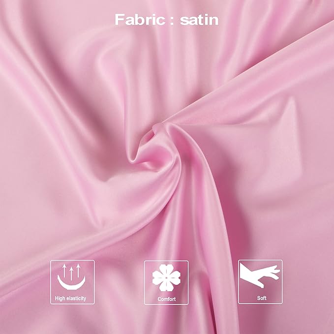 NTBAY Zippered Satin Body Pillow Pillowcase, Silky Slip Cooling Body Pillow Cover, Long Side Hidden Zipper, 20x54 Inches, Light Pink