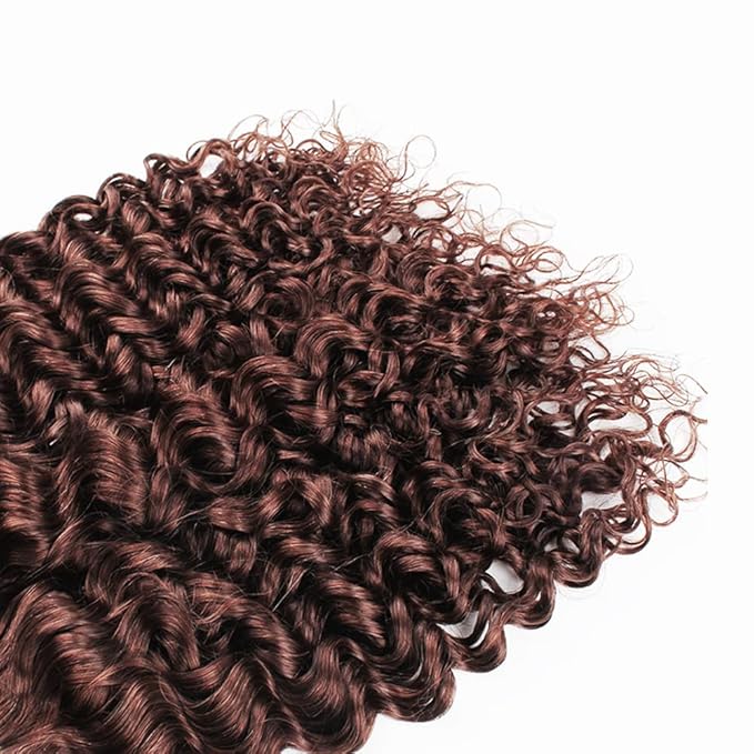 Color 4 Kinky Curly Bundles Human Hair Dark Brown Bundle Niegmeag Virgin Soft and Skily Remy Hair 3 Bundles 20 22 24 Inch Double Weft Hair Weave
