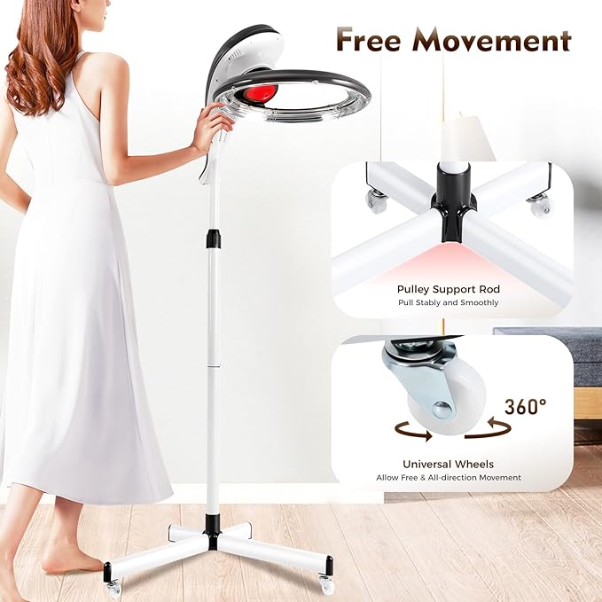 YIYIBYUS Stand Hair Dryer, Professional Orbiting Rotating Hair Processor Hair Dyeing, Oil Treatment, Hair Drying, Heating, Perm Styling for Salon SPA (Grey)