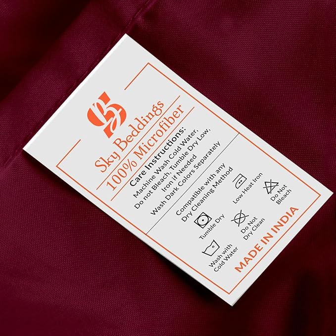 SKY BEDDINGS King Pillowcase Set of 2 - Soft Brushed Microfiber Pillow Cases with Envelope Clouser - Wrinkle-Free, Fade-Resistant Pillow Covers - 20 x 40 Inches, Burgundy