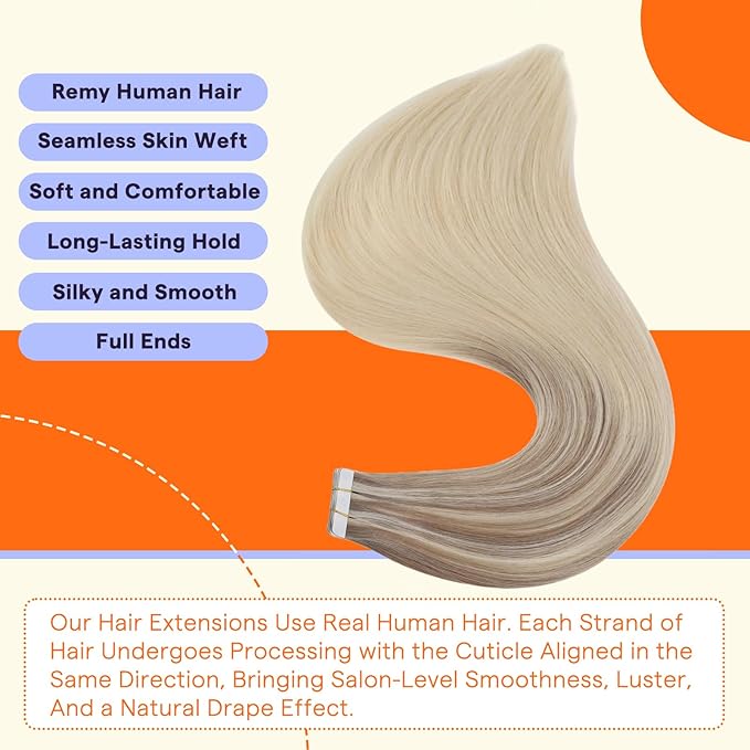 Full Shine PU Tape Extensions 20 Inch Brazilian Remy Human Tape in Hair Extensions 18/22/60 Balayage Silky Straight Remy Hair 50 Grams Seamless Human Hair Extensions Tape Ins 20PCS for Wedding