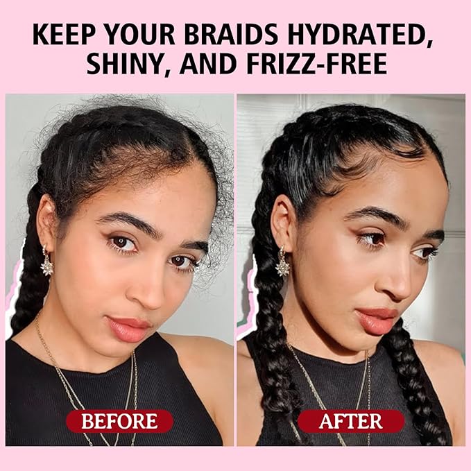 Rose Water for Hair Loc Spray Refreshing for Locs - Braid Oil for Soothes Moisturizes Dry & Itchy Scalp Braiding Scalp Oil for Twists - Loc Brush for Dreads Comfortable Massage Comb & Braid Bonnet