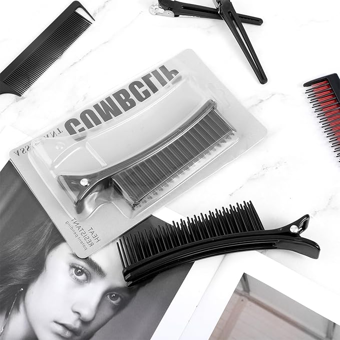 2PCS Hair Clips for Styling Sectioning, Professional Alligator Grip Clips for Salon & Home Styling - Non-Slip Sectioning Hair Holders, Perfect for Haircuts & Dyeing- Hair DIY Accessories
