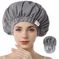 Years calm Reusable Waterproof Shower Caps for Women, Hair Caps for Showers, Double-Layer Elastic Design, for All Hairstyles, Travel-Friendly (grey)
