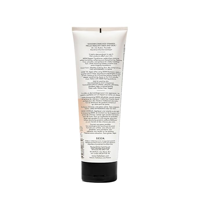 SEEN Deeper Conditioner - Scented - Non-Comedogenic & Hair Conditioner- Dermatologist-Developed - Safe for Sensitive & Acne Prone Skin