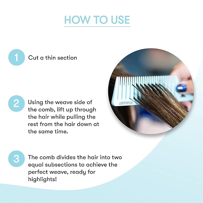 FRAMAR Dreamweaver Highlight Comb Set - Professional Highlighting Comb With Parting Tip, Hair Dye Comb, Foiling Combs For Highlighting, Highlight Combs For Highlighting – 3 Pack Pastel