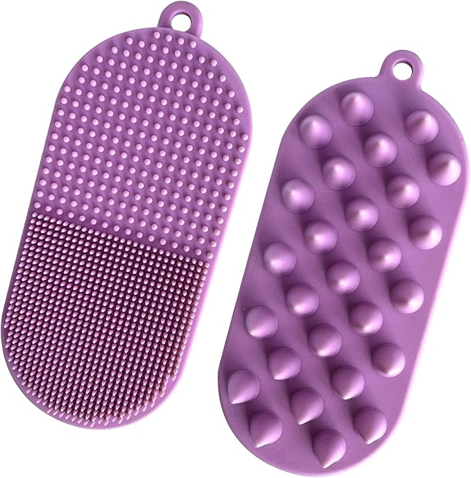 Silicone Hair Massager Wash Brush Shampoo Brushes + Face Scrubber Face Mask Brush Exfoliating Cleansing Facial Makeup Exfoliator Blackhead Skin Care Tool Comfort Wet & Dry Use for Women Men