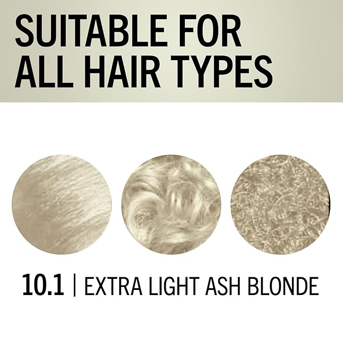Schwarzkopf Keratin Color Permanent Hair Color, 10.1 Extra Light Ash Blonde, 1 Application-Salon Inspired Permanent Hair Dye, for up to 80% Less Breakage vs Untreated Hair and up to 100% Gray Coverage