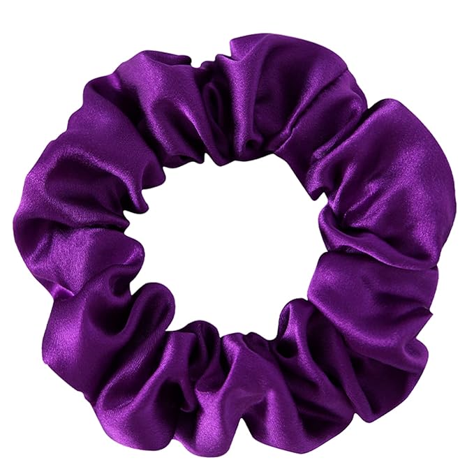 Silk Hair Scrunchie, 100% Mulberry Silk, No Damage for Frizz Prevention, Sleep Scrunchie, Hair Accessories for Women (Violet), 1 Count