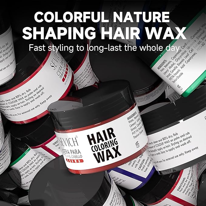 SEVICH Temporary Hair Color Wax Brown for Kids Women Men,Natural Instant Hair Wax Color,Premium Non Greasy,Easy to Wash,Travel Size,Perfect for Halloween, Children's Day,Cosplay & Parties,50g