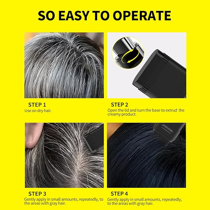 SEVICH Touch Up Comb 2 in 1 Korean, Instant Hair Root Touch-Up Stick | Dual-Sided Design For Natural Gray Coverage, Long-Lasting Moisturizing Formula With Plant Extracts,15g Black