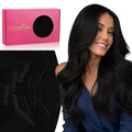 WENNALIFE Invisi Edge & Classic Tape in Hair Extensions Human Hair, 16 Inch 100g 40pcs(20pcs Invisi Edge & 20pcs Classic) Jet Black Invisible Luxury Remy Hair Natural Seamless Injected Tape Ins