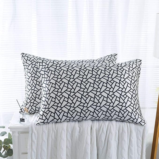 SLPBABY Silk Pillowcase for Hair and Skin with Hidden Zipper Print (King, Pattern25)