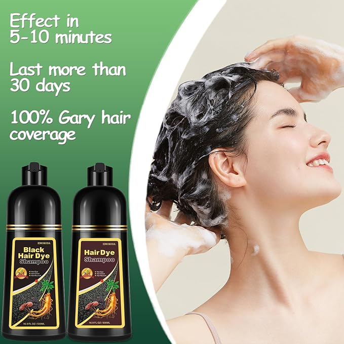 Dark Coffee Hair Dye Shampoo, Hair Dye Shampoo 3 in 1, Brown Hair Dye for Men Women Colors in Minutes, 100% Gray Coverage for All Hair Types 16.9 Fl Oz (Dark Coffee)