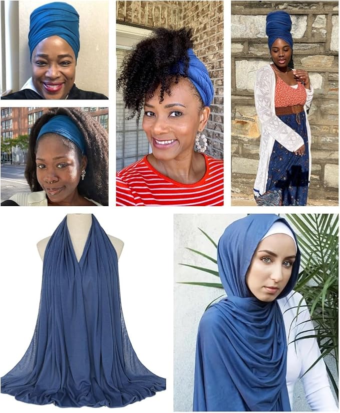 Harewom Head Wraps for Black Women Stretch Head Scarf Long African Hair Wraps Turban Headwraps Jersey Headbands