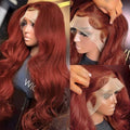 Ginger Wig Human Hair 13X4 HD Transparent Lace Front Wigs Human Hair Pre Plucked with Baby Hair Chestnut Brown #33 Human Hair Wigs For Women 24Inch