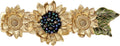 Sunflower Brooch pin with hand beading, She's Free Style Just For You Flower Oil Dropping Brooches for women, Metal Plating Process Safety pins with Nail Bead Crystal
