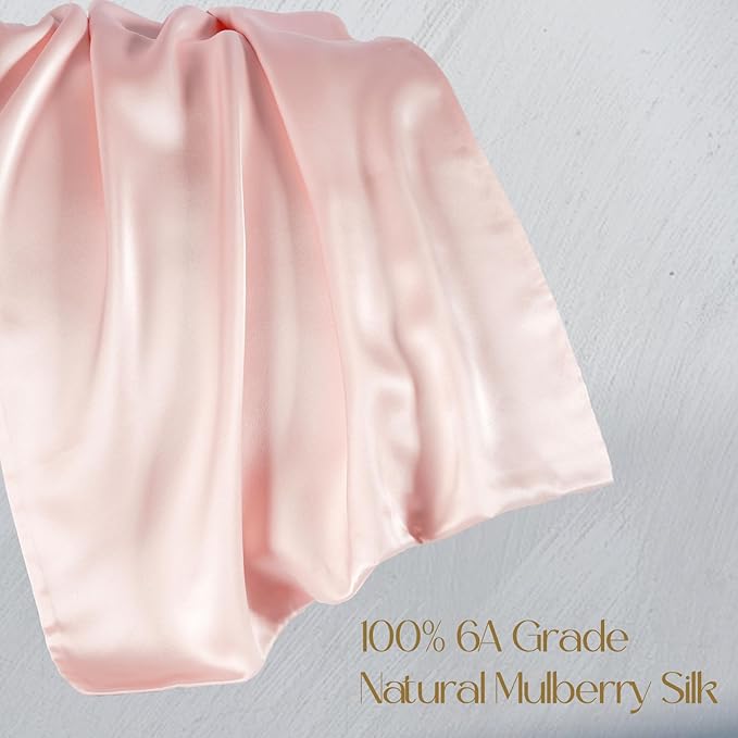 ZIMASILK 100% Pure Mulberry Silk Pillowcase for Hair and Skin Health,Soft and Smooth,Both Sides Premium Grade 6A Silk,600 Thread Count,with Hidden Zipper,1pc (King 20''x36'',Pink)