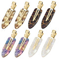 8 Pcs No bend Hair Clips No Crease Makeup Duckbill Clip No Dent Creaseless Flat Alligator Hair Barrettes for Salon Hairstyle Women Girls Accessories Cellulose Acetate(Leopard03)