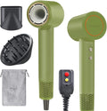 Diffuser Hair Dryer Professional with Temperature Control, Ionic Technology, Low Noise (Green with Diffuser Nozzle)