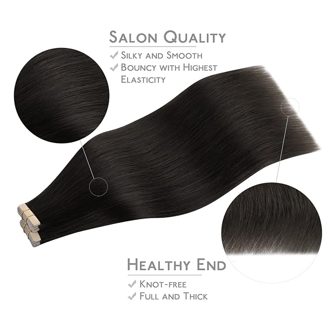 Wennalife Tape in Hair Extensions Human Hair, 40pcs 100g 24 inch Dark Brown Hair Extensions Real Human Hair Straight Tape in Extensions Invisible Human Hair Extensions Reusable Real Hair Extensions