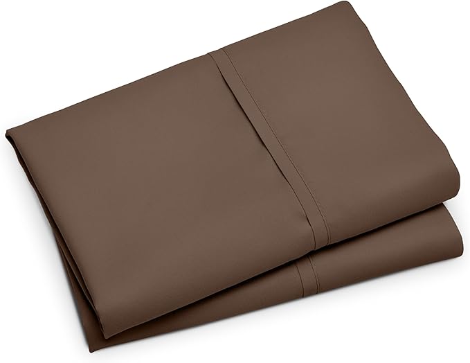 Bare Home Microfiber Pillow Cases - King Size Set of 2 - Cooling Pillowcases - Double Brushed - Cocoa Pillowcases Two Pack - Easy Care (King Pillowcase Set of 2, Cocoa)