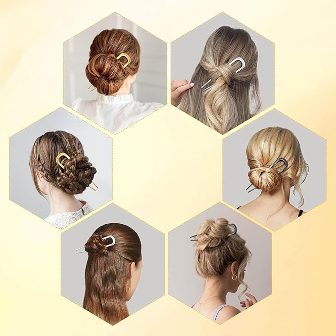 Multi-Use Non-Slip French Hair Pin for Women - Elegant Metal Hair Fork for Updos, Buns & Braids, Secure & Comfortable All Day,1pc (Black)