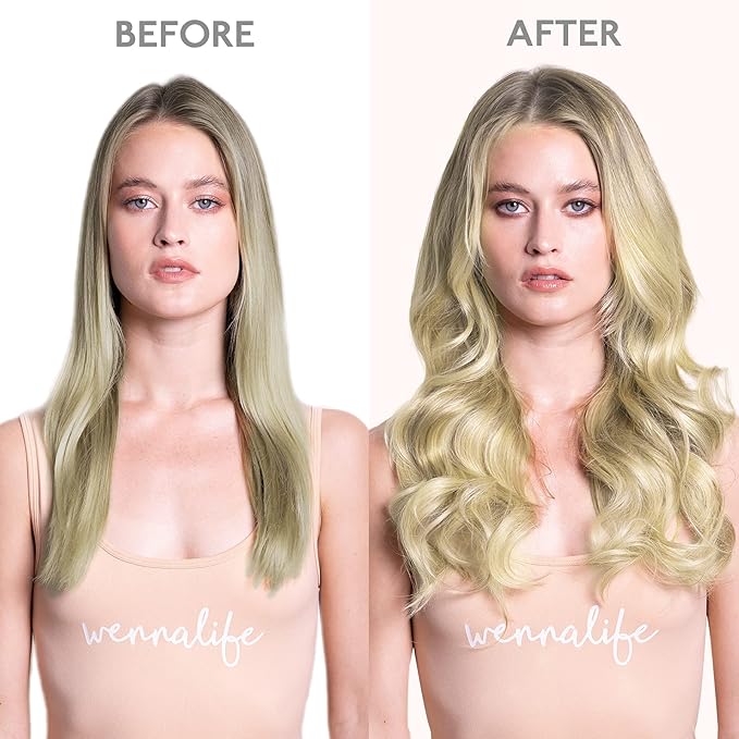WENNALIFE Clip In Human Hair Extensions, 14 Inch 120g 7pcs Ash Blonde to Golden Blonde and Platinum Blonde Ombre Clip in Human Hair Remy Clip in Hair Extensions Real Human Hair Double Weft