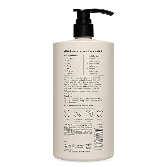 Odele Leave-In Conditioner, for Deep Moisture, Detangling, Frizz Control, Weightless Shine, and All Hairy Types & Textures, 32 FL Oz