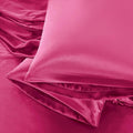 Aormenzy Satin Pillow Cases for Women King Size Set of 2, Hot Pink Satin Pillowcase for Hair with Envelope Closure Silky Pillow Covers Wrinkle, Fade Resistant (20x40 Inches)