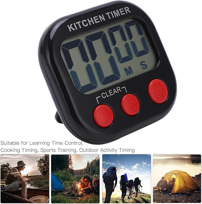 Digital Large Clear Multifunctional Space Saving Convenient Durable Portable Reliable Stopwatch Reminder for Hair Color Processing,Kitchen Timer, Cooking, Baking, Kitchen Timer, Digital Large Cl