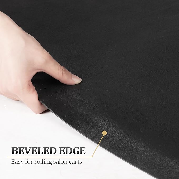 4’x 5’x 1/2'' Thick Salon Mat for Hair Stylist, Barber Floor Mats w/Round Base, Salon Chair Mat Comfort Standing, Barbershop Beauty Spa Equipment