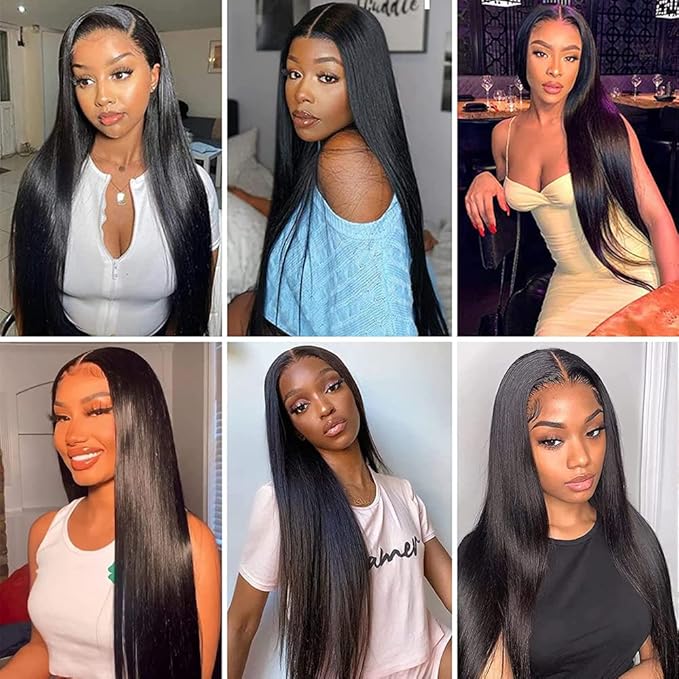 28 Inch Color 1B Straight Bundles Human Hair Natural Black Bundles Brazilian Virgin Remy Hair Extensions Double Weft Soft and Silky Natural Black Straight Bundle Hair Weave 100g