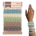 SYGY 20 PCS Boho Hair Ties, Light Color Scrunchies for Thick or Thin Hair, 4 Styles Hair Ties for Ponytail Holders, 2.36" Hair Scrunchies No Damage