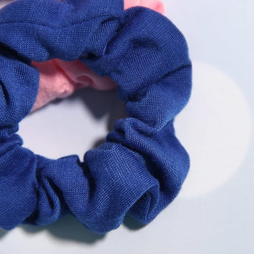 12pcs Cotton Hair Scrunchies Single Jersey Solid Color Ponytail Holders Elastic Hair Ties for Women Accessories (Royal Blue)