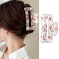 Christmas Hair Clips for Women, Santa Claus Claw Clips Transparent Square Hair Jaw Clips Cute Santa Claus Snowflake Winter Barrettes Strong Hold Xmas Hair Accessories for Thick Thin Hair Decorations