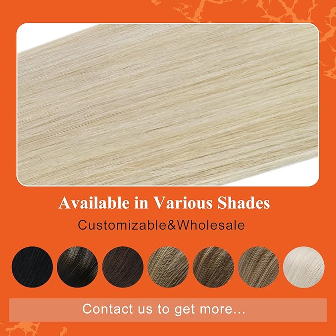 Full Shine Tape in Hair Extensions 24 Inch Tape in Color 60 Blonde Double Sided Hair Extensions Seamless Real Human Hair 20 Pcs 50 Gram Straight Add Length for Women Natural